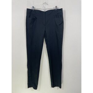 Gunex Womens Pants‎ US 10 Cotton Stretch Black Dress Trouser Slacks Preppy Italy